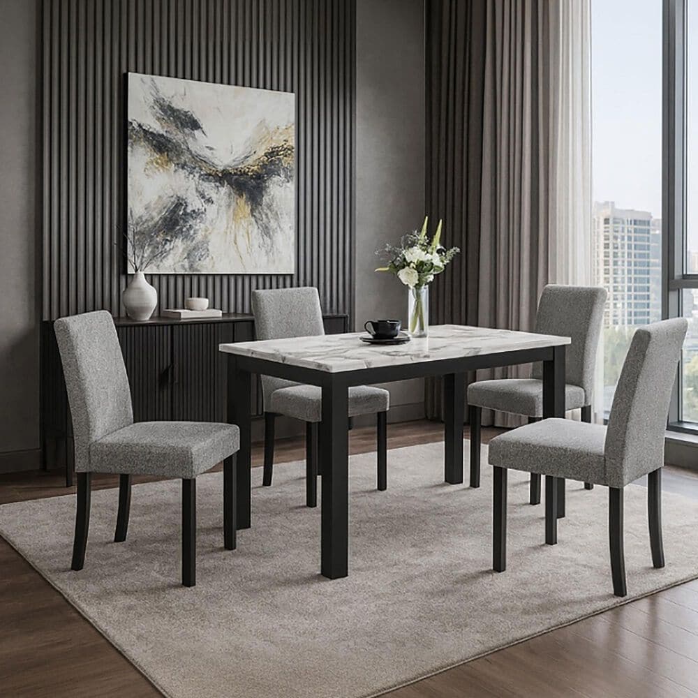 Modern Market Dining Table and Chairs in Grey, , large