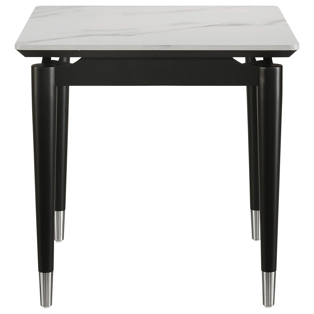Furniture of America Kalor End Table in Black, White and Silver, , large