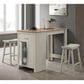 HOMLUX 3-Piece Counter Height Dining Set with Storage and 2-Stool in Light Gray and Oak, , large