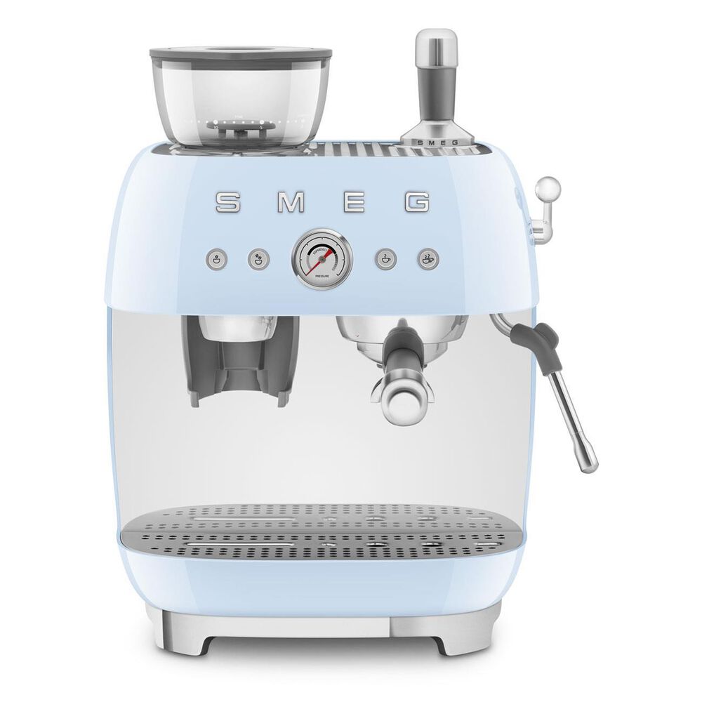 Smeg Smeg Espresso Coffee Machine with Grinder, Pastel Blue, , large
