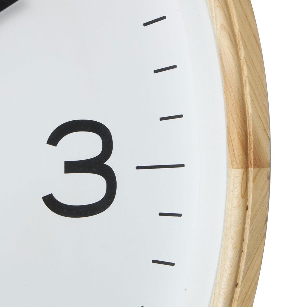 Maple and Jade Decorative Wall Clock with White Backing in Light Brown, , large