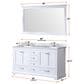 Lexora Home Dukes 60" Double Bathroom Vanity in Navy Blue with 2 cm White Quartz Top and Rectangular Sinks, , large