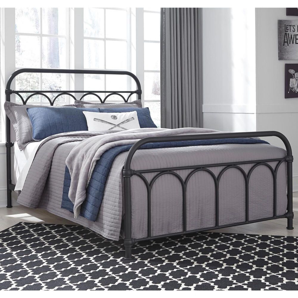 Ashley Nashburg Full Metal Slat Bed in Black, , large