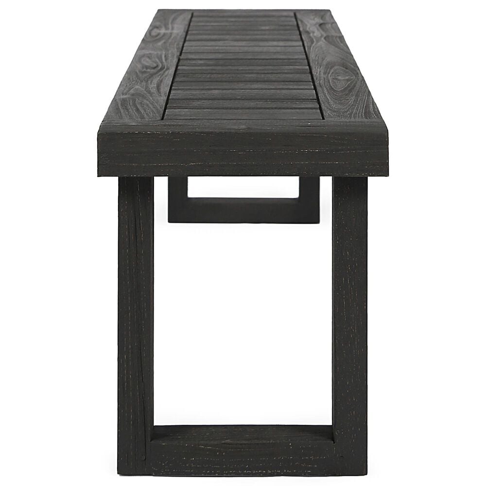 Hearth and Haven Patio Wood Dining Bench in Dark Grey, , large