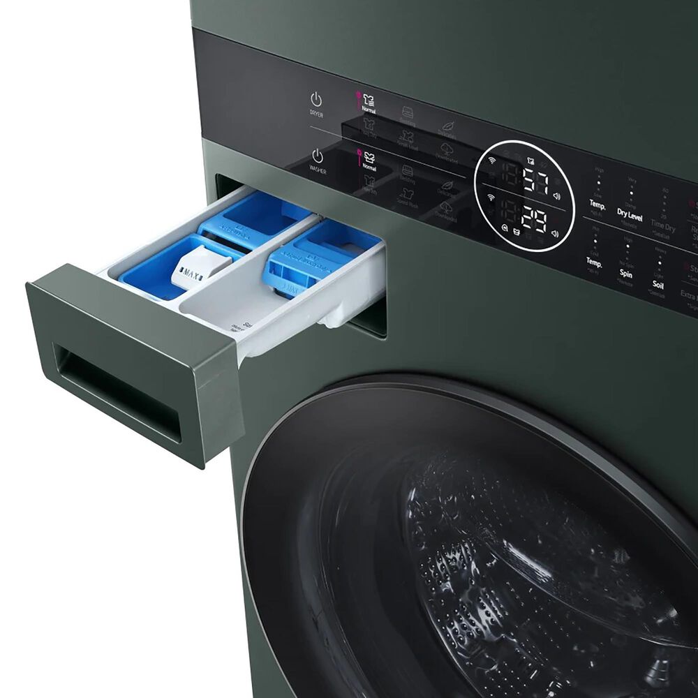 LG Single Unit Front Load WashTower with Center Control 4.5 Cu. Ft. Washer and 7.4 Cu. Ft. Electric Dryer in Nature Green, , large
