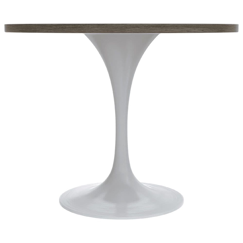 Leisuremod LeisureMod Verve Collection 36 Round Dining Table, White Base with Dark Maple MDF Top, , large