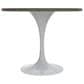 Leisuremod LeisureMod Verve Collection 36 Round Dining Table, White Base with Dark Maple MDF Top, , large