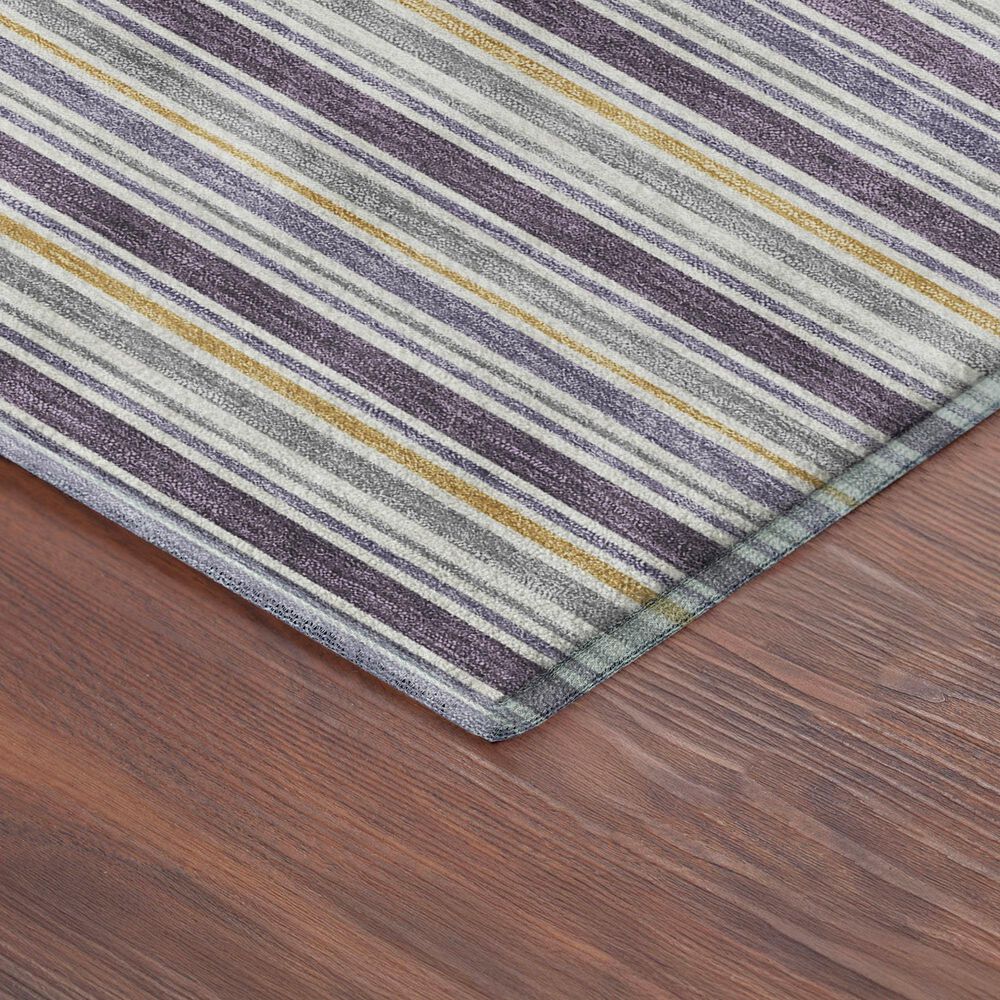Dalyn Rug Company Soft Essentials Striped Plum 8' Round Indoor/Outdoor Area Rug, , large