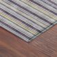 Dalyn Rug Company Soft Essentials Striped Plum 8" Round Indoor/Outdoor Area Rug, , large
