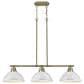 Golden Lighting Duncan 3-Light Pendant with White Shade in Aged Brass, , large