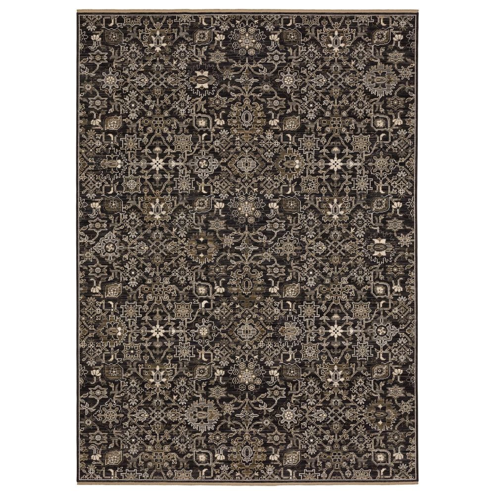 Oriental Weavers Acacia Black and Tan 2" x 3" Area Rug, , large