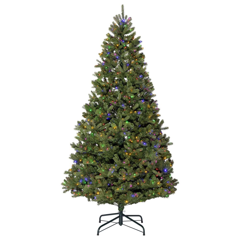 The Gerson Company 9" Natural Cut Cierra Tree with 1200 LED Lights in Green, , large