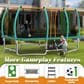 HOMLUX 8" x 14" Outdoor Trampoline with Football and Target Cloth in Green, , large