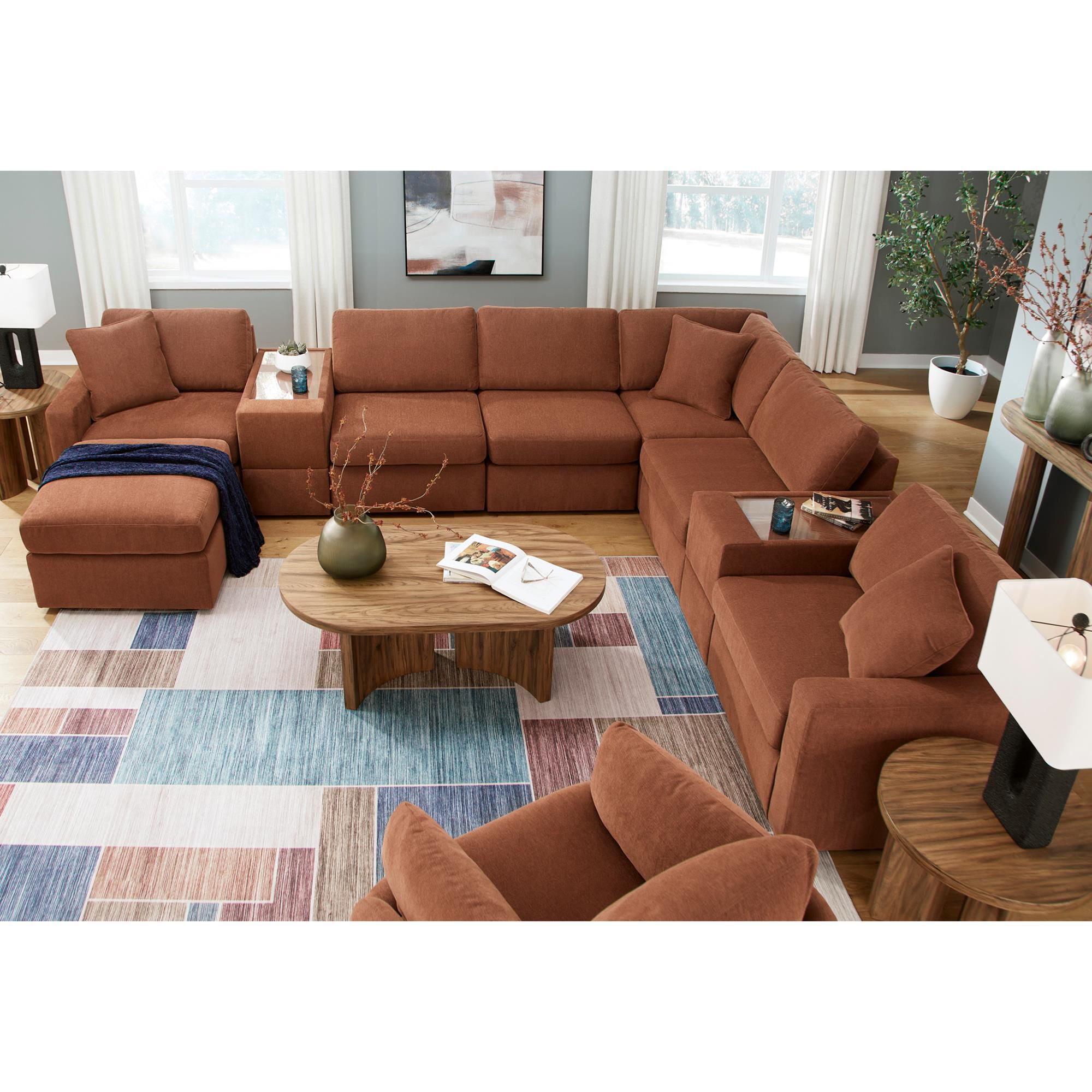 Ashley Modmax 8-Piece Sectional with Storage Consoles in