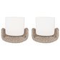 Hearth and Haven Outdoor Bar Stool with Woven Wicker Back and Cushion in Beige (Set of 2), , large