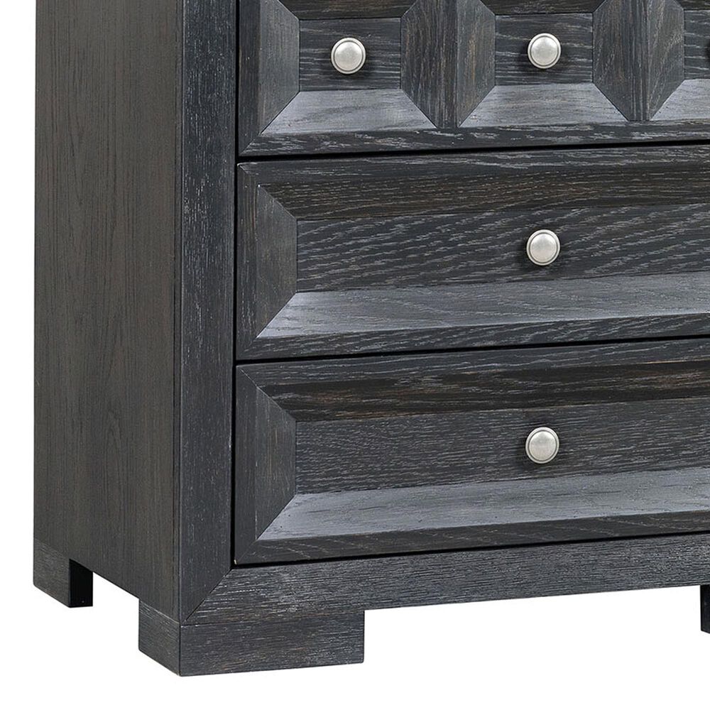 Furniture of America Hatton Cross 3 Drawer Nightstand with USB in Weathered Black, , large