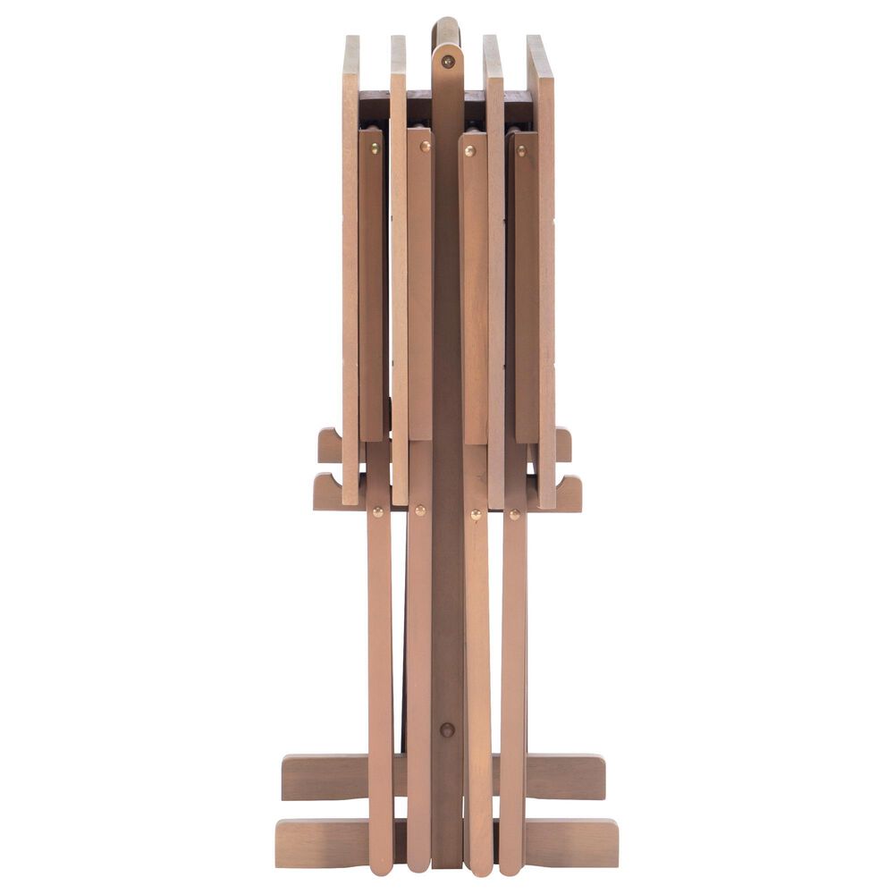 Linon Home Decor Acacia Folding TV Tray Table Set with Stand in Natural (Set of 4), , large