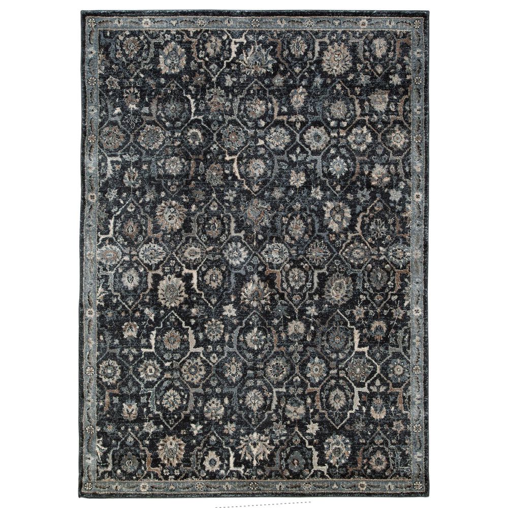 Ashley Hilcott 5"3" x 7"3" Blue, Cream and Brown Area Rug, , large