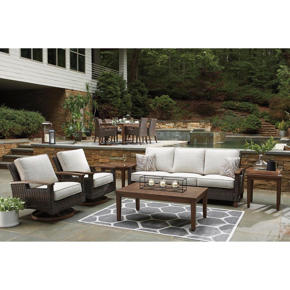 Signature Design by Ashley Paradise Trail Swivel Lounge Chair Set of 2 in Medium Brown, , large