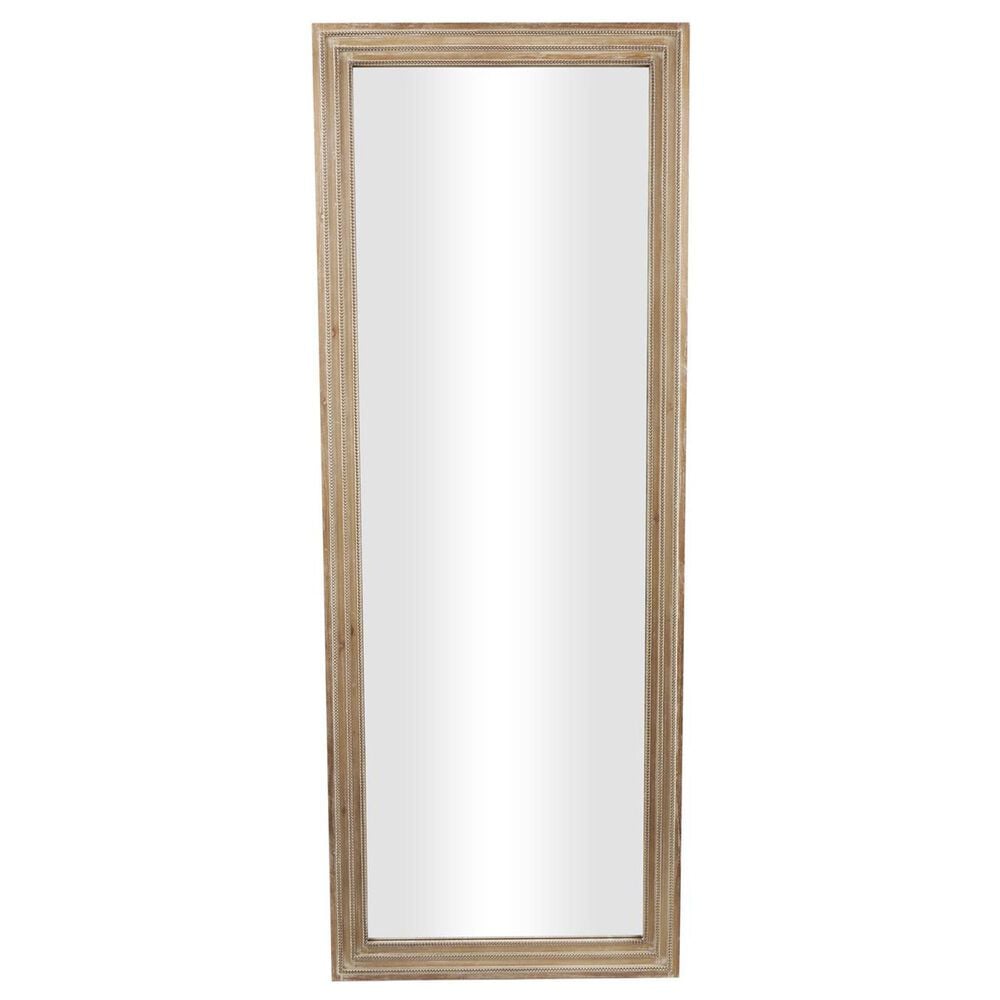 Maple and Jade Wooden Tall Wall Mirror in Brown, , large