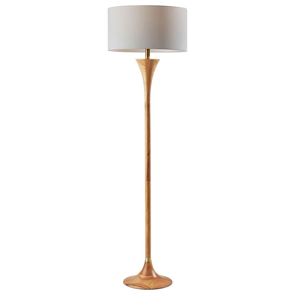 Adesso Rebecca Floor Lamp in Natural and Antique Brass, , large