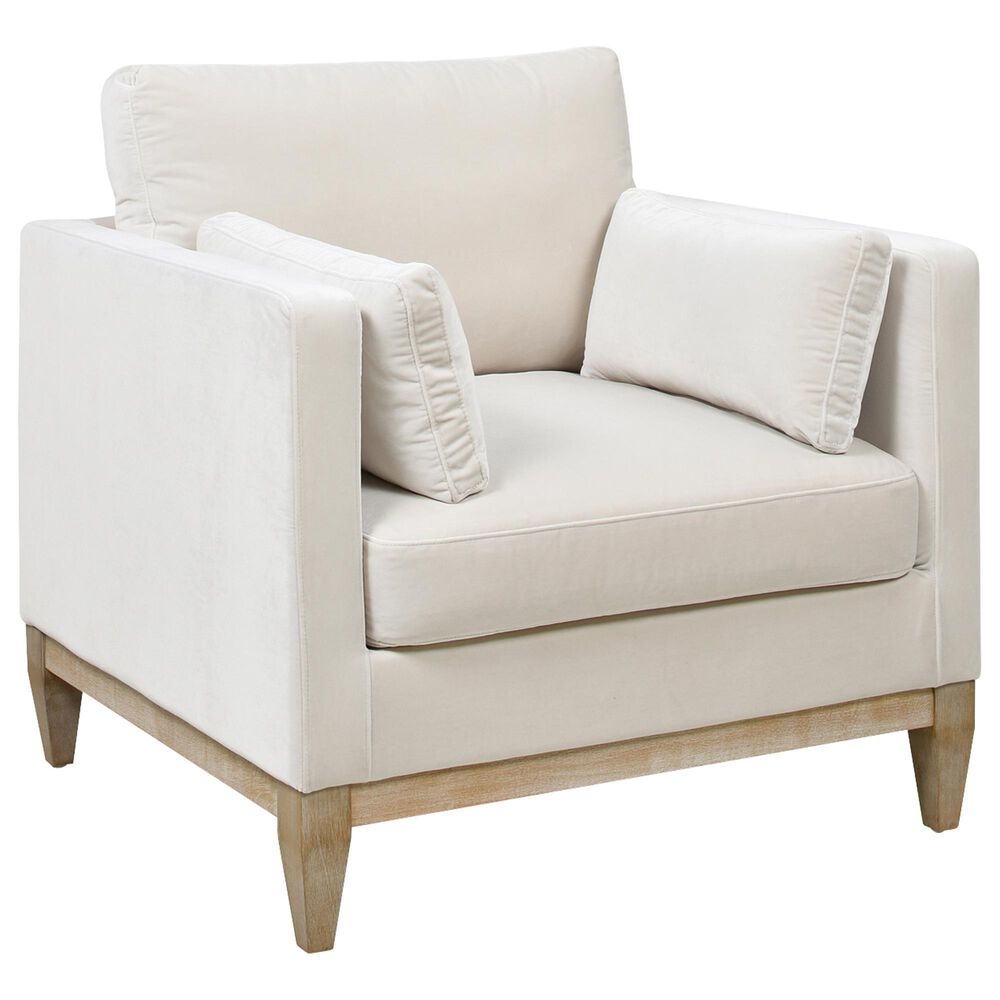 Jennifer Taylor Home Knox Arm Chair in French Beige Velvet NFM