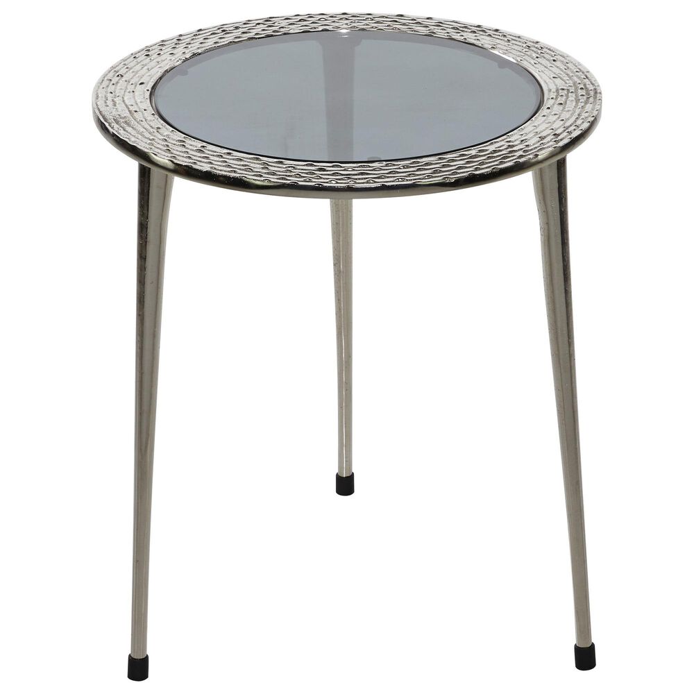 Maple and Jade Modern Leg Accent Table in Silver, , large