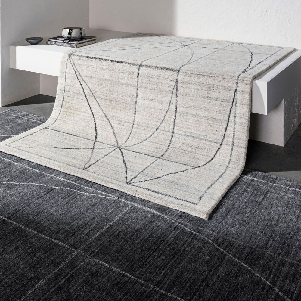 Surya Hightower Charcoal, White and Black 6&#39; x 9&#39; Area Rug, , large