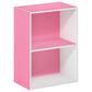 HOMLUX 2-Tier Cube Compact Storage Shelf Organizer Bookcase in Pink and White, , large