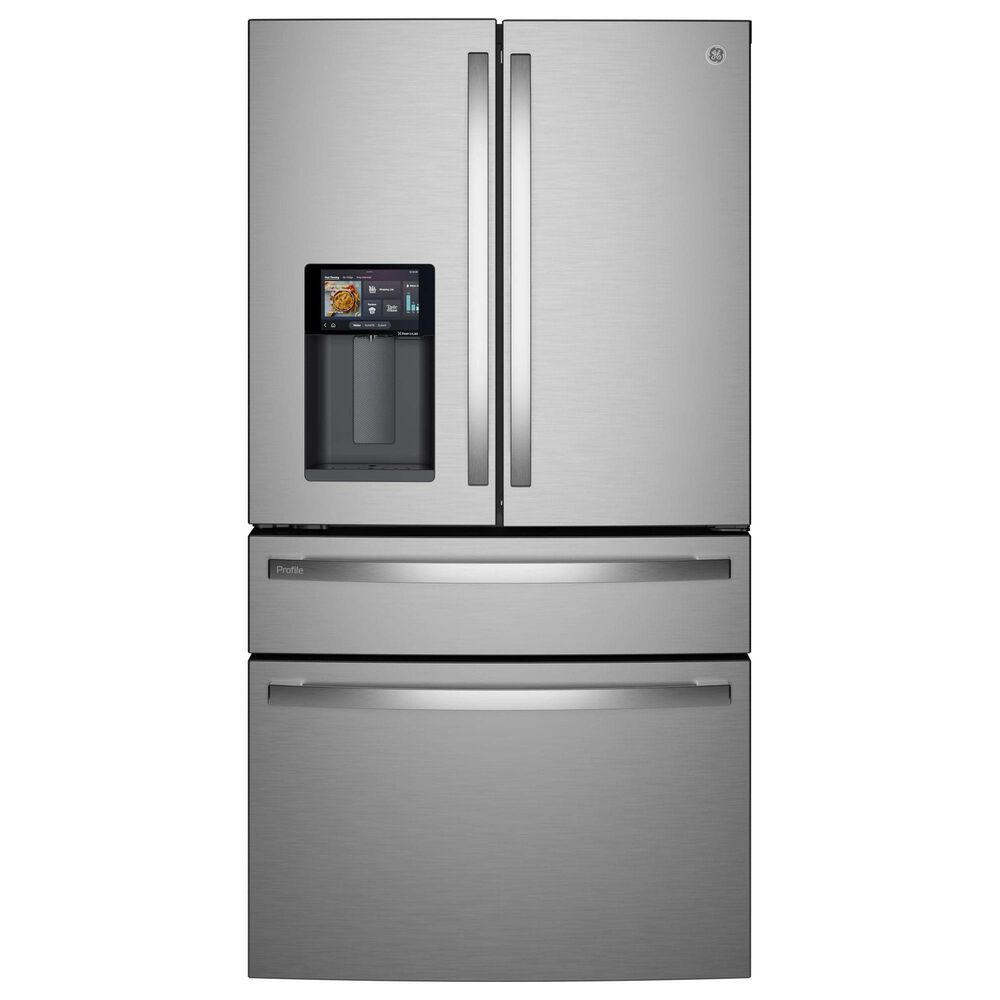 GE Profile 27.9 Cu. Ft. Smart 4-Door French-Door Refrigerator with Kitchen Assistant in Fingerprint Resistant Stainless Steel, , large