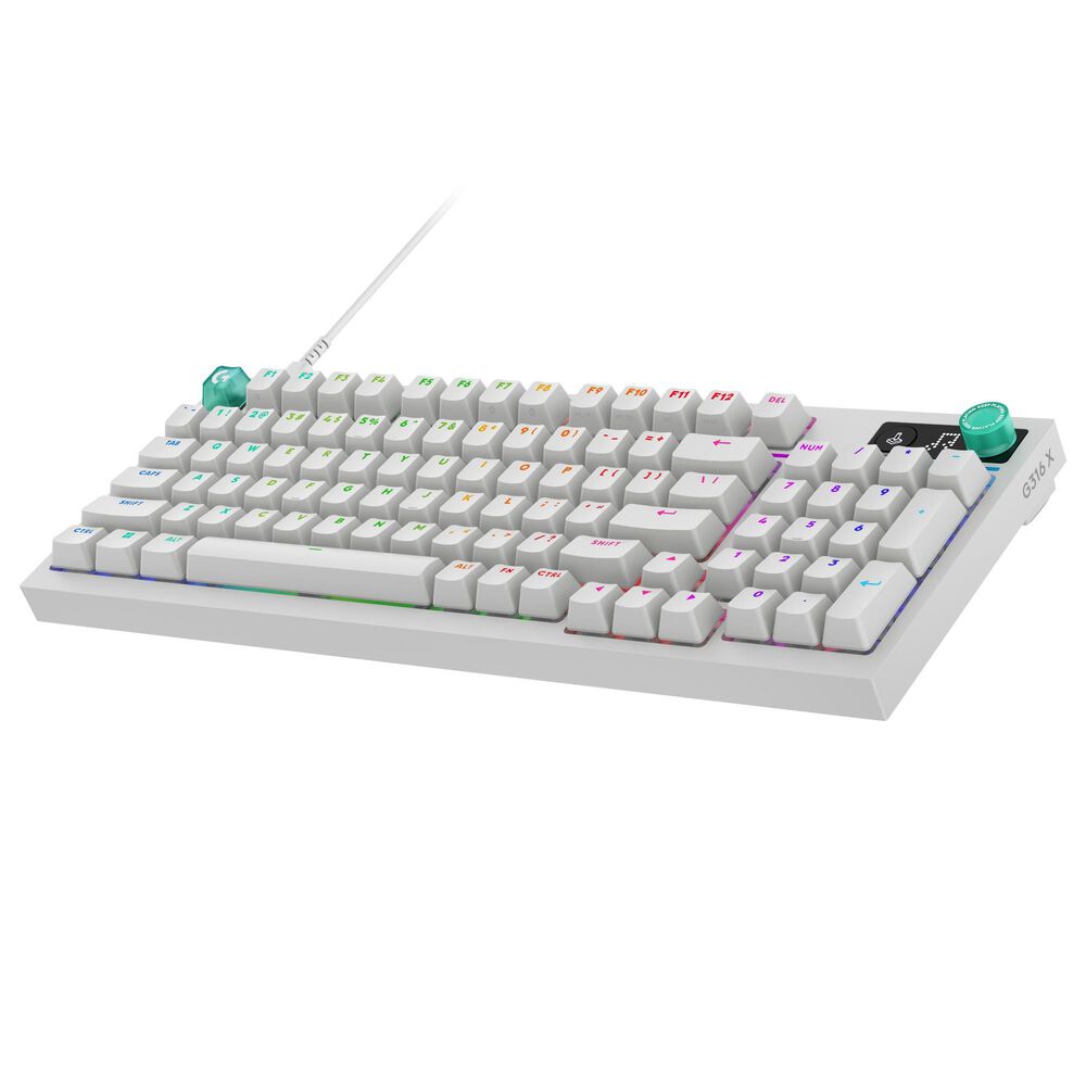 Logitech G316 X 98 Wired Gaming Keyboard with Tactile Switches in White, , large
