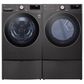LG 7.4 Cu. Ft. Front Load Electric Dryer with TurboSteam in Black Steel, , large