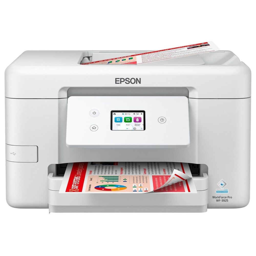 Epson WorkForce Pro WF-3925 Wireless All-in-One Inkjet Printer in White, , large