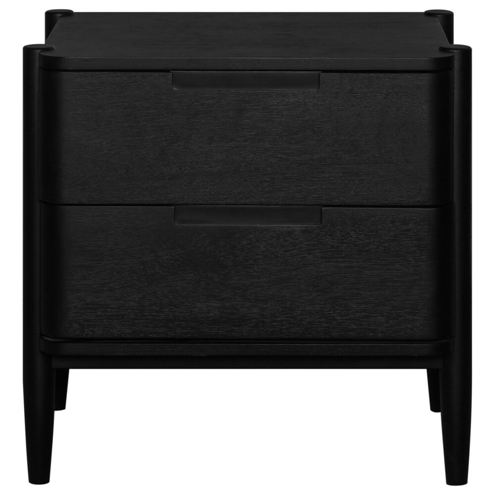 Marquette Interiors Casal 2 Drawer Nightstand in Black Finish, , large