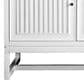 James Martin Vanities Athens 60" Single Bathroom Vanity in Glossy White with 3 cm Carrara White Marble Top and Rectangular Sink, , large