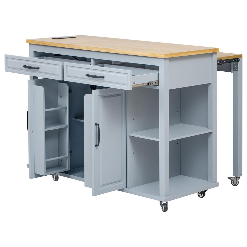 HOMLUX 47-inch Kitchen Island  in Grey Blue, , large