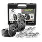 Impex, Inc Case Iron Dumbbell Set with Case: (4) 5lb plates, (4) 3lb plates, (2) 14" handles, (4) Spin Lock Collars, , large
