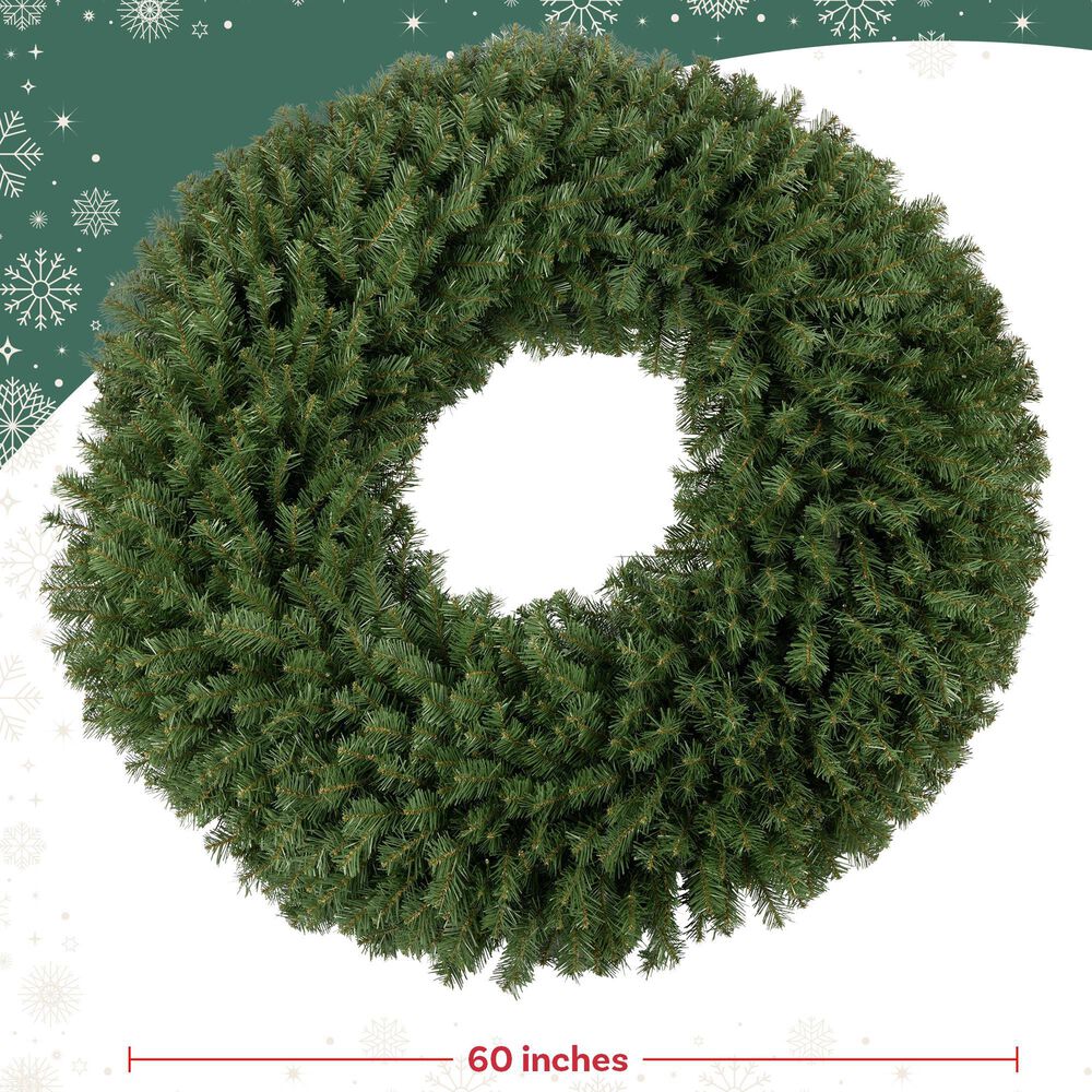 Timberlake 60&quot; Large Christmas Wreath with 300 LED Lights in Green, , large