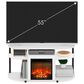 HOMLUX 47" Curved TV Stand with Electric Fireplace in White and Black, , large