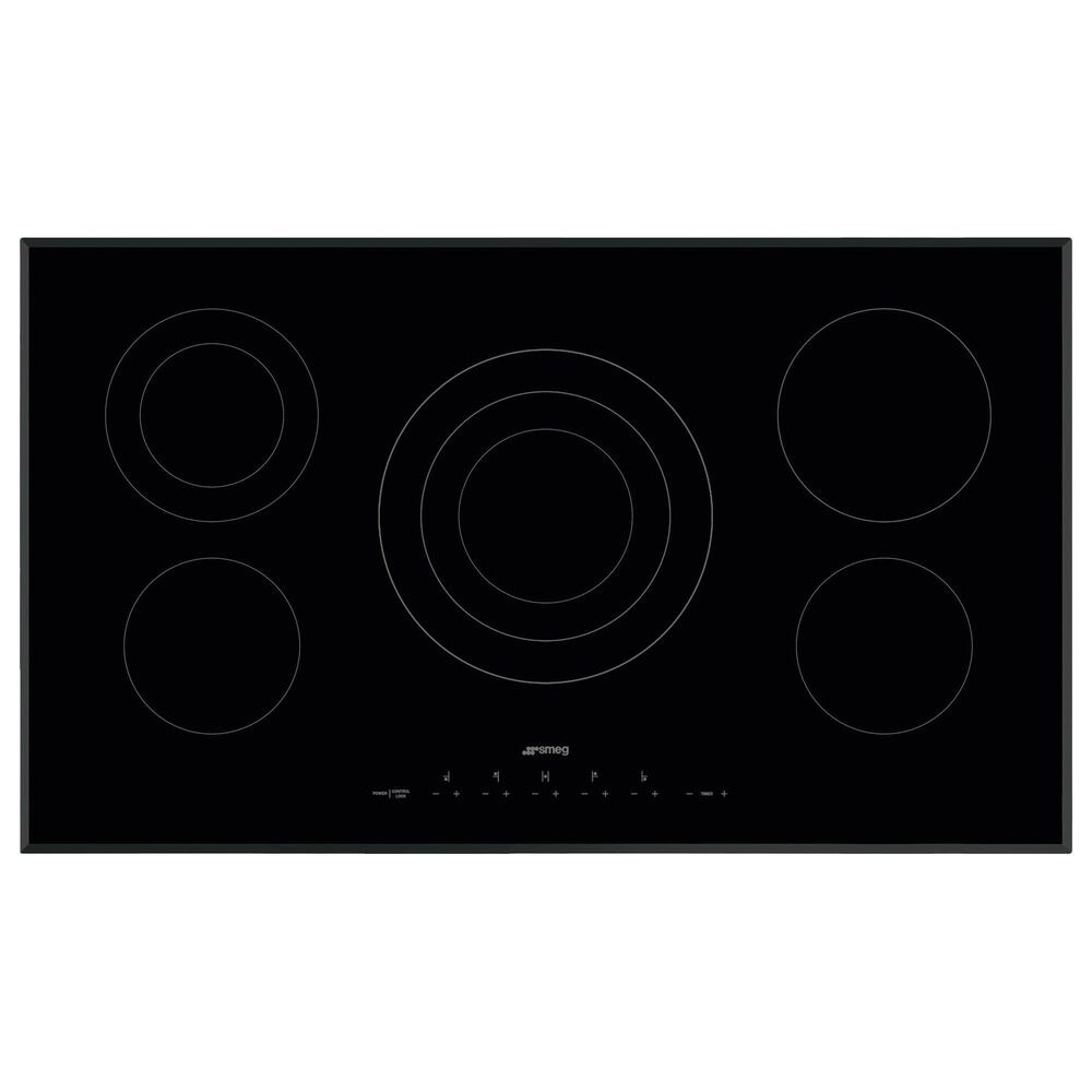 SMEG 36" Ceramic Electric Cooktop in Black, , large
