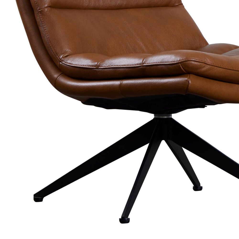 Porter Design Cetus Swivel Accent Chair in Camel, , large