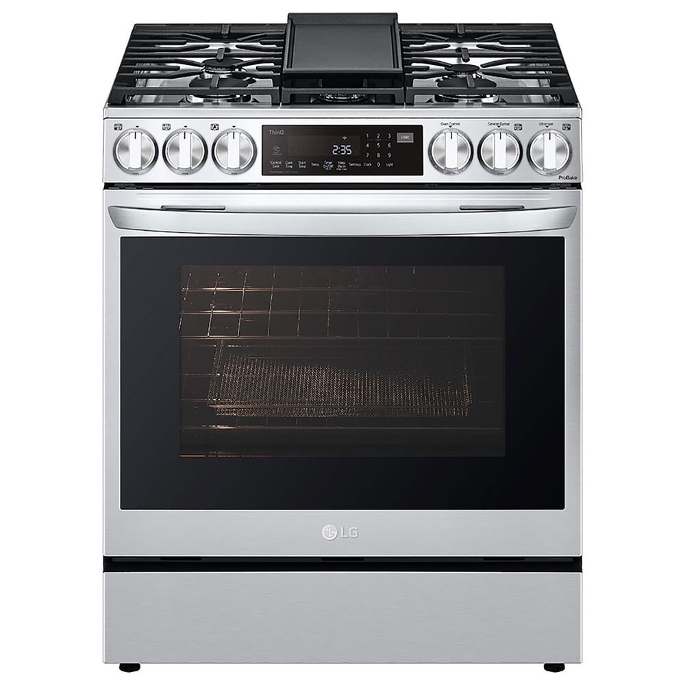 LG 6.3 Cu. Ft. Smart Wi-Fi Enabled ProBake Convection InstaView Slide-In Gas Range with Air Fry in Print Proof Stainless Steel, , large