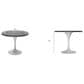 Leisuremod LeisureMod Verve Collection 36 Round Dining Table, White Base with Dark Maple MDF Top, , large