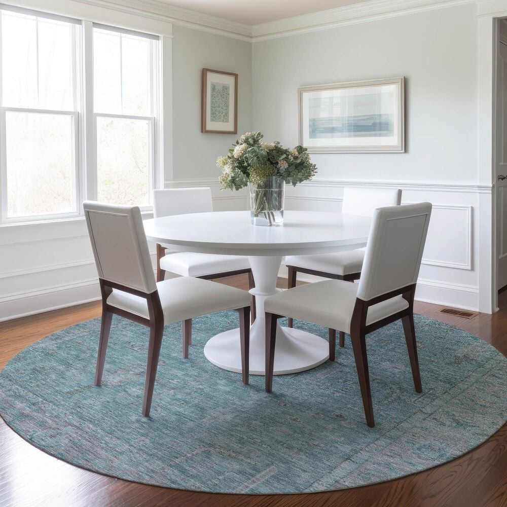 Dalyn Rug Company Solace SL11 8&#39; Round Aqua Area Rug, , large