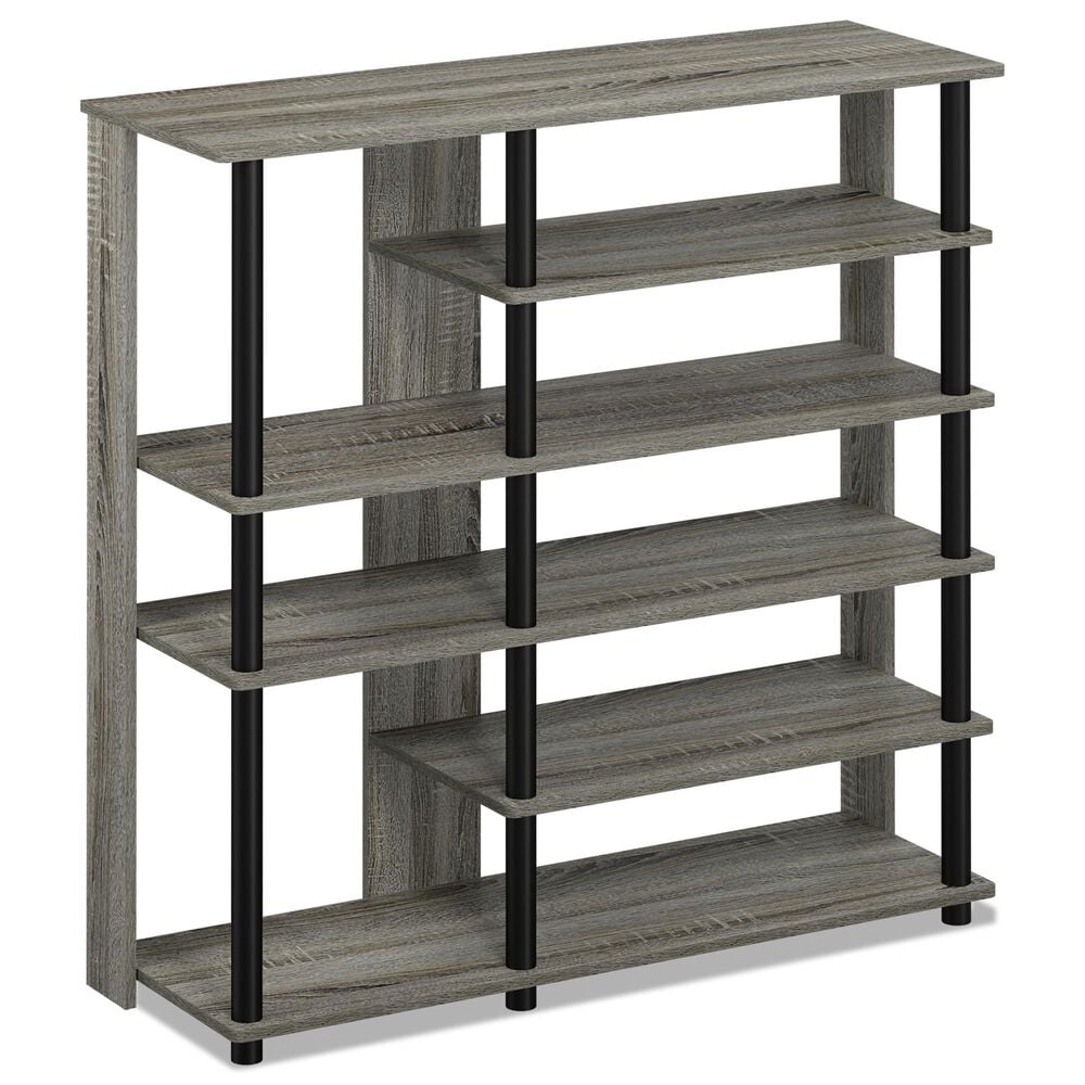 HOMLUX 6-Tier Shoe Rack in French Oak and Black, , large
