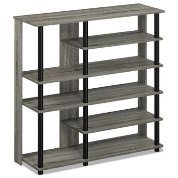 HOMLUX 6-Tier Shoe Rack in French Oak and Black, , large