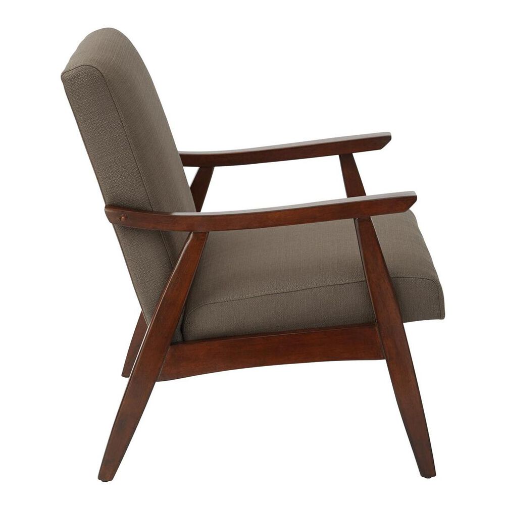 OSP Home Davis Chair in Klein Otter Fabric with Espresso Frame, , large