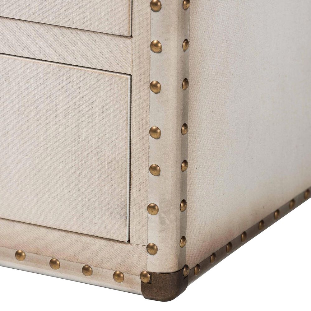 Baxton Studio Mallison 3-Drawer End Table in Beige, , large