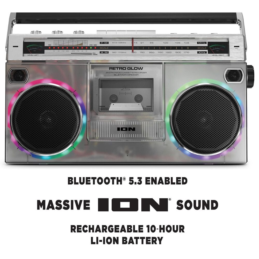 Ion Retro Glow Bluetooth Speaker in Silver, , large