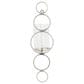 Maple and Jade 25" Stacked Circle Single Indoor/Outdoor Wall Mount Candle Holder in Weathered Silver and Clear, , large